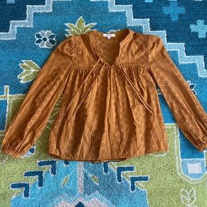 Madewell XS orange rust color eyelet blouse top
Great condition